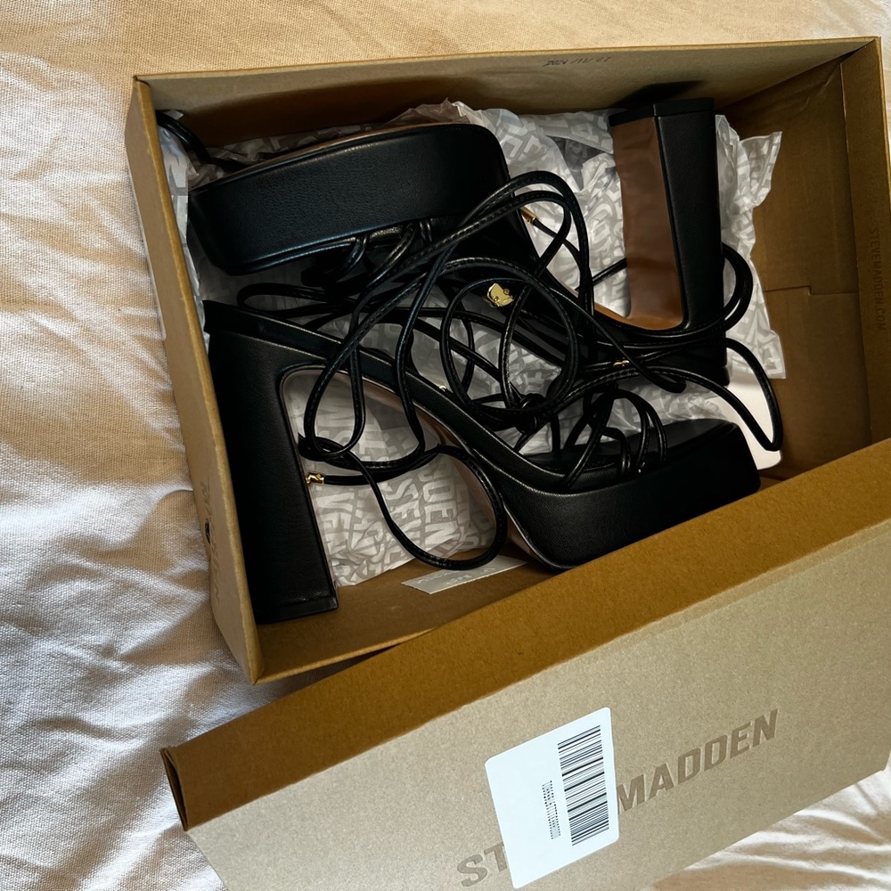 Steve Madden Black Platform Heels